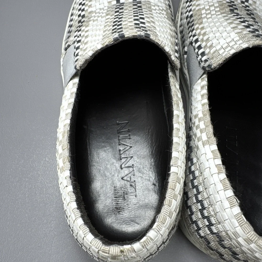 Lanvin Woven Slip On Shoes Mens Size 8 Casual Comfort Loafer‎ Beach Minimalist